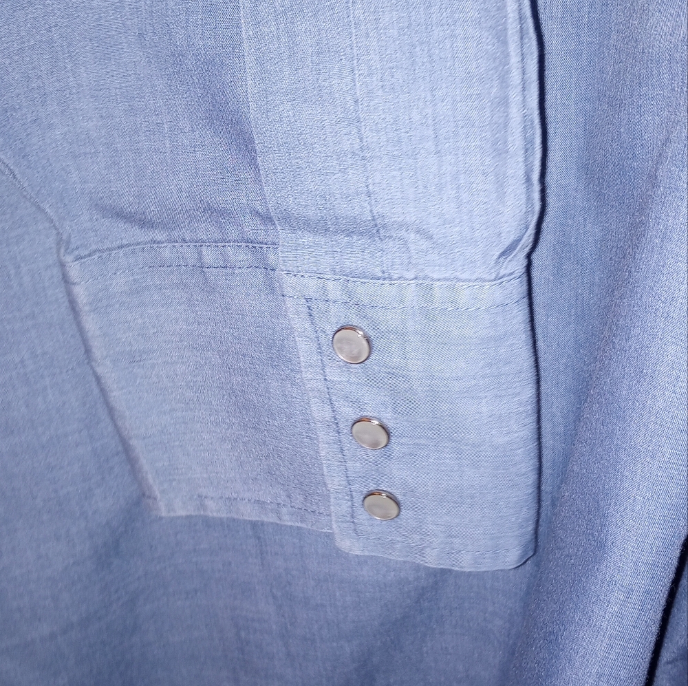 Plains Western Wear Pearl Snap Big Man Long Sleeve Shirt - Picture 4 of 8